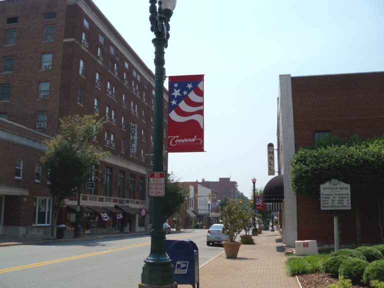a view of downtown Concord, NC